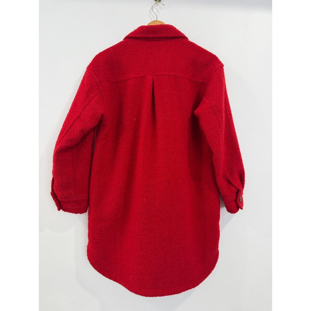Old Navy Womens Red Wool Blend Textured Shacket Shirt Jacket XS - Picture 6 of 8